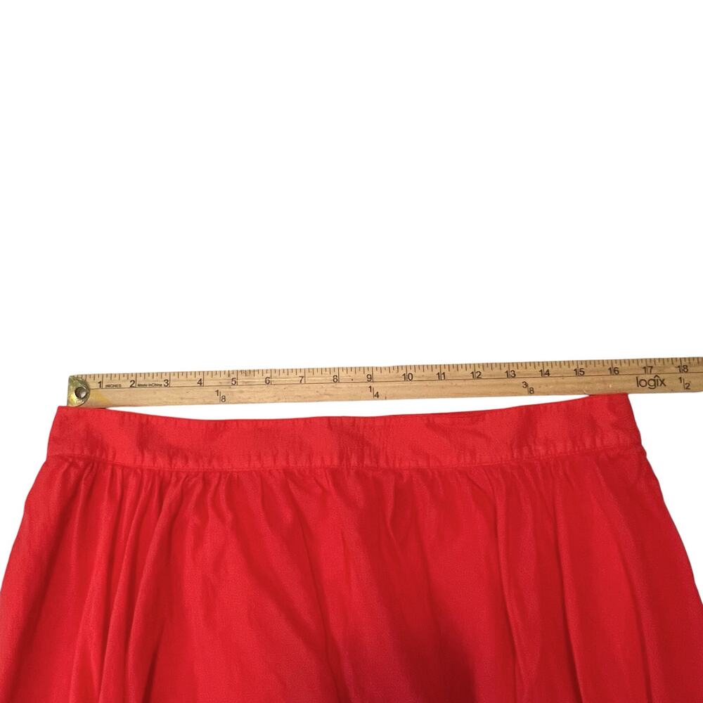 J.Crew Skirt Size 14 Melon Red Flowy A-Line Lined Women’s Cotton - Picture 6 of 8